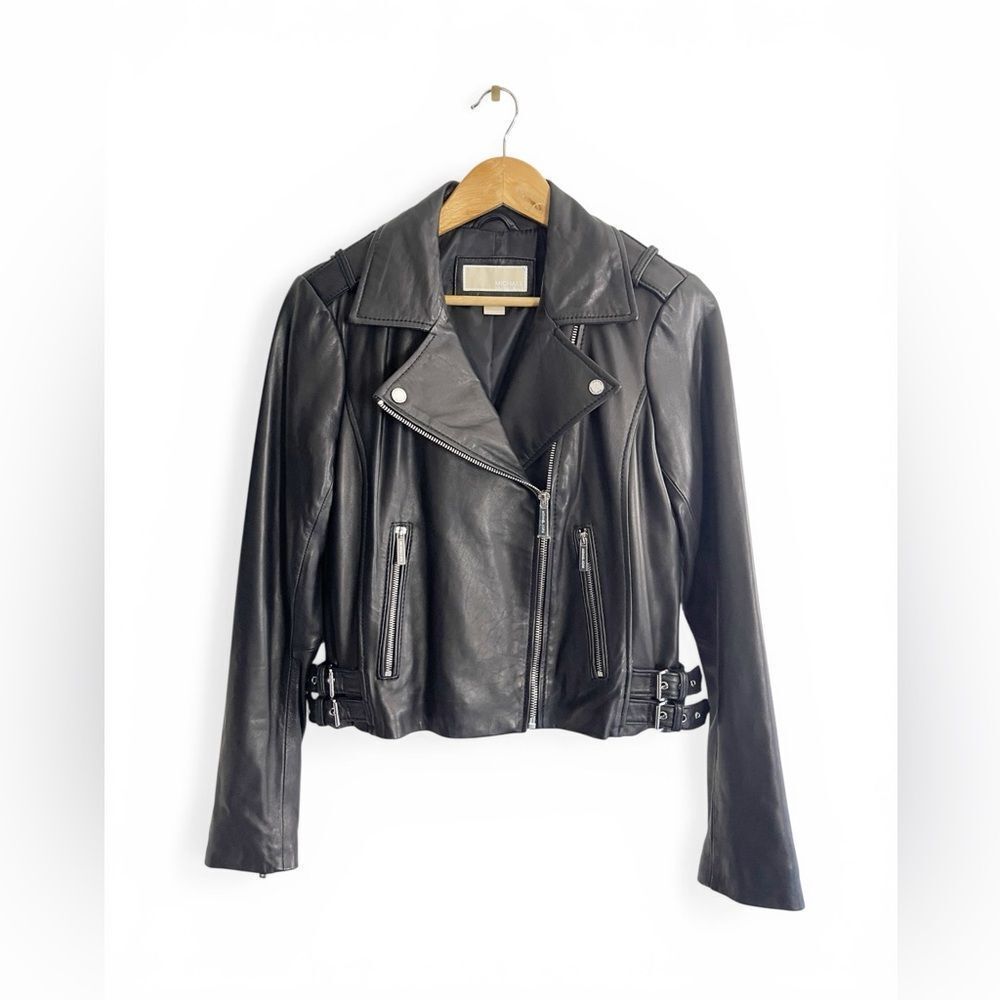 Vintage Michael Kors Black Leather Moto Jacket - Classic Women's Biker Coat